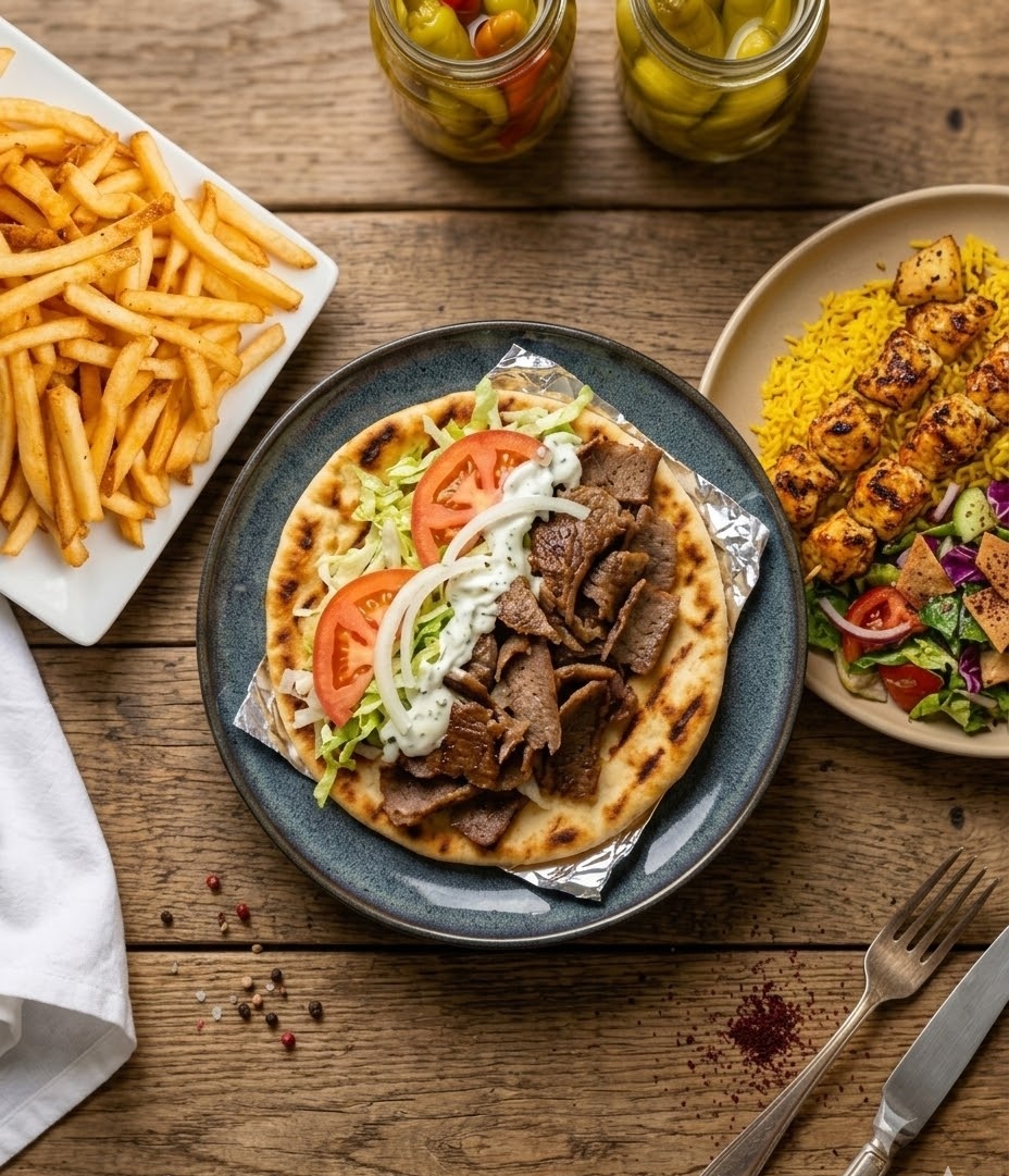 Donair and Shawarma House restaurant interior in Broadmoor Heritage Plaza Sherwood Park