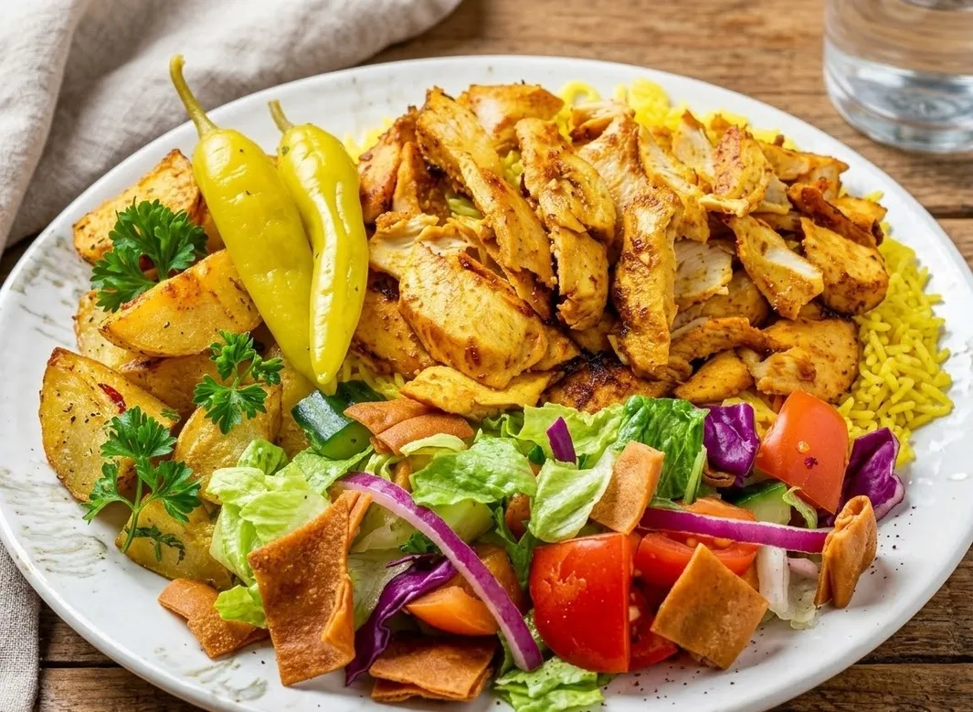 Chicken shawarma platter at Donair and Shawarma House Sherwood Park