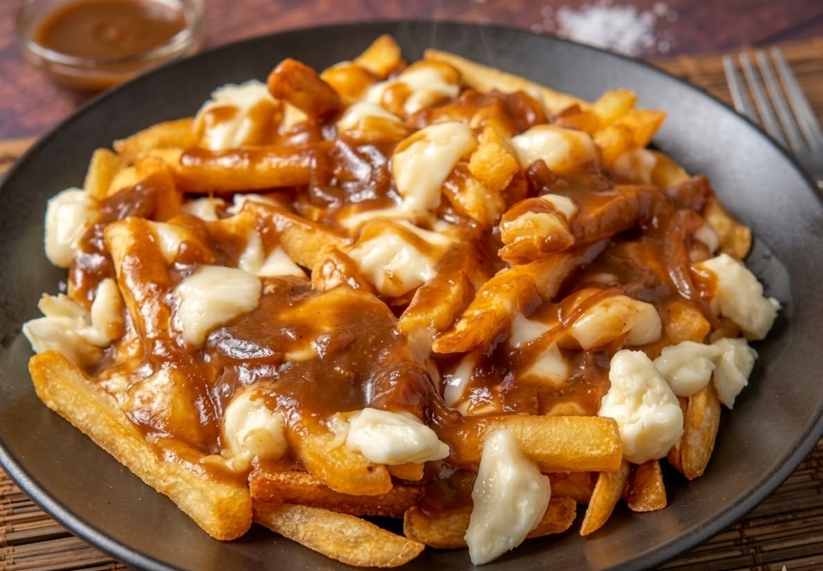 Poutine with gravy and cheese curds at Donair and Shawarma House Sherwood Park
