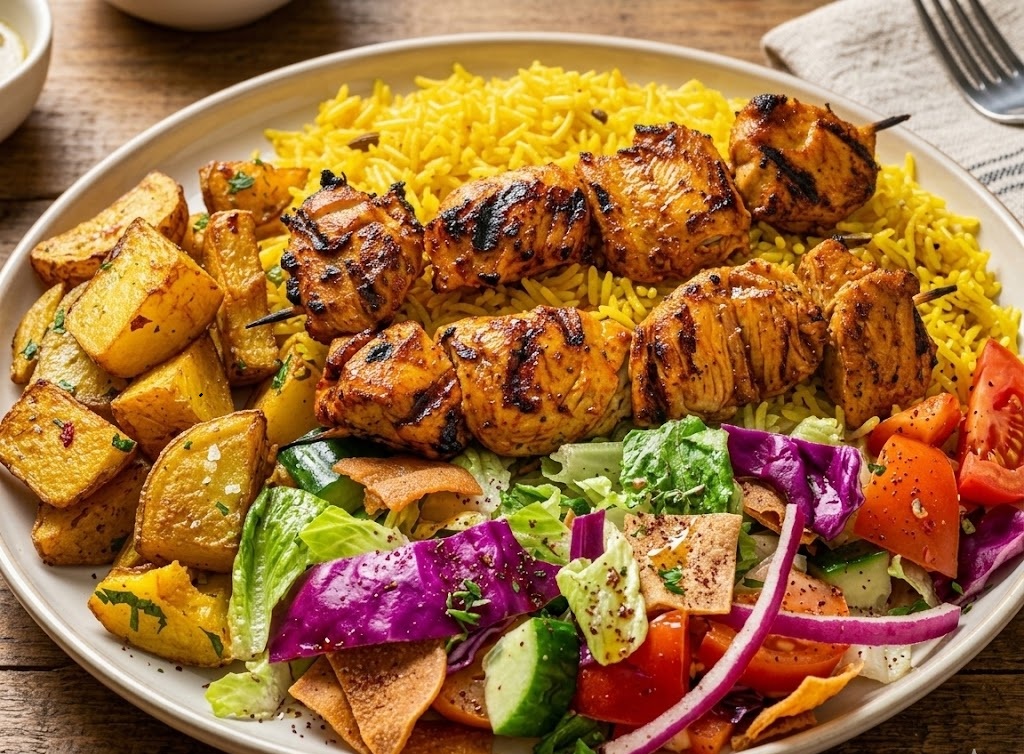 Falafel and vegetarian Mediterranean dishes at Donair and Shawarma House Sherwood Park